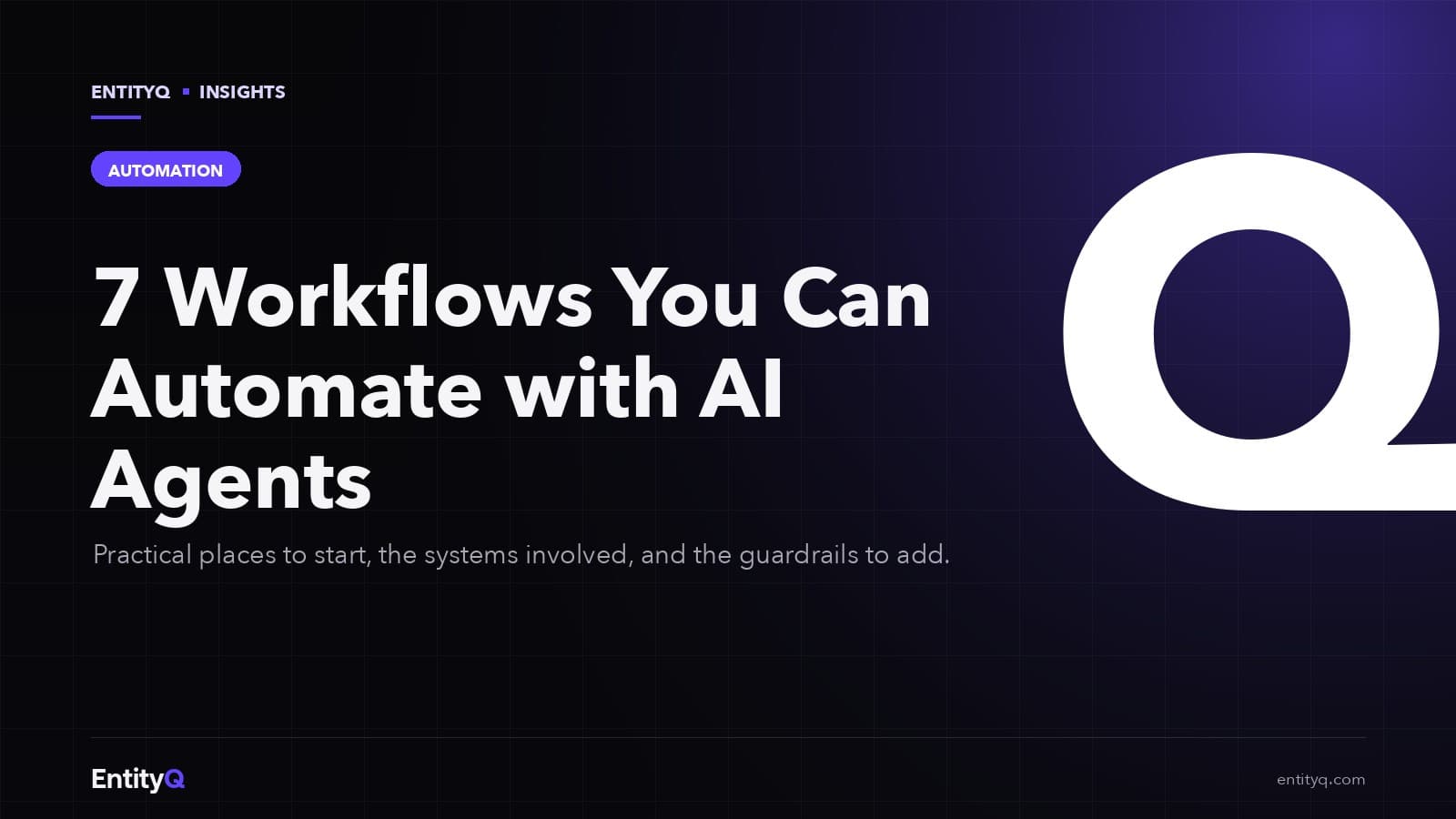 Illustration of seven business workflows automated with AI agents